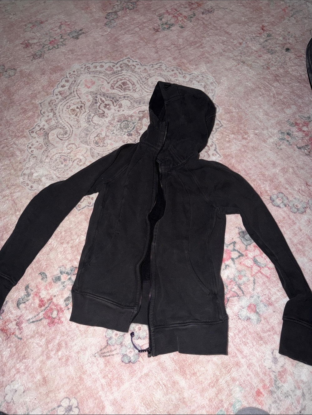 lululemon athletica black zip hoodie with hood